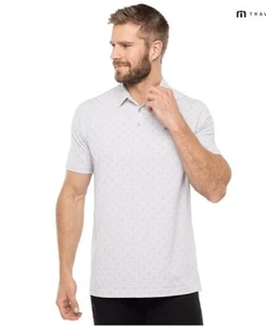 $95 Travis Mathew Men’s Tour Book Golf Polo Shirt-Light Grey - Small- New Tags - Picture 1 of 8