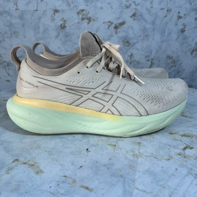 Zapatillas deportivas Asics Gel Nimbus 25 para mujer talla 10,5 beige verde Foto 1 de 4