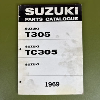 Vintage 1969 OEM SUZUKI Motocicleta T305 TC305 Catálogo de Peças Manual - Imagem 1 de 4