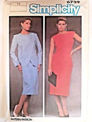 Simplicity 6739 Dress Front Wrap Sewing Pattern Ladies 14 UC Career Event - Image 1 of 4