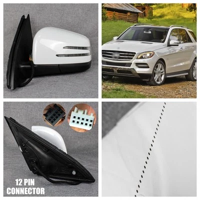 For Mercedes W166 ML350 ML450 12-Pins White Painted Puddle Mirror LH Driver Side Foto 1 de 4