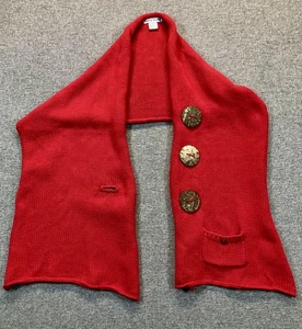 Katie Todd Strick Knopf Schal Damen Einheitsgröße rot Tasche 60x14 Halstuch Stylisch - Bild 1 von 6