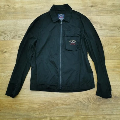 Sobrecamisa Paul & Shark Yachting Crew Para Hombre M Mediana Negra Camisa Chaqueta Cremallera Completa Foto 1 de 4