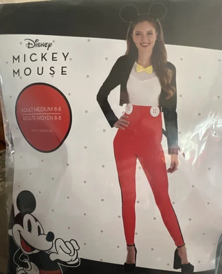 Sexy Disfraz de Mickey Mouse Disney para Mujer Adulta MEDIANO 6-8 Nuevo/Sellado 3 Piezas Foto 1 de 4