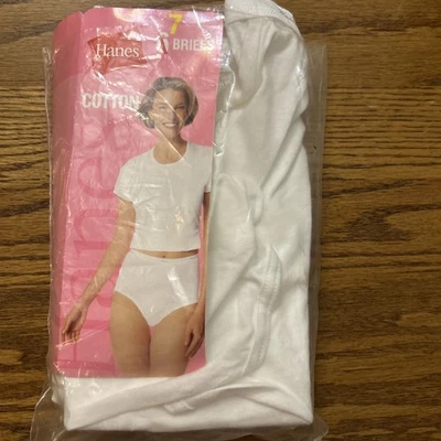 Hanes Her Way Panties 3 Pairs Of Brief White Size 6, Opened Package, 3 New - Image 1 of 2
