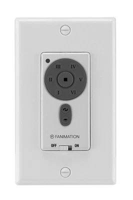 Fanimation TW40WH Six Speed DC Motor Wall Control White Ceiling Fan Remote - Image 1 of 3