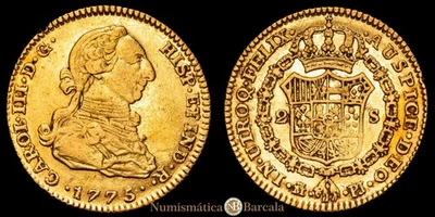  Carlos III 2 Escudos (6,73 gg) 1775/4 Madrid Ensayador PJ CAL-1548 MBC+ Foto 1 de 3