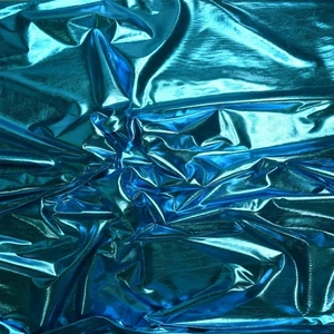 Turquoise STRETCH Fabric - HALF YARD - Spandex Dance Swimsuit Apparel Metallic - Picture 1 of 2