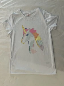 Camiseta gráfica de manga corta unicornio arco iris talla XL 14 Cat & Jack para niñas - Imagen 1 de 8