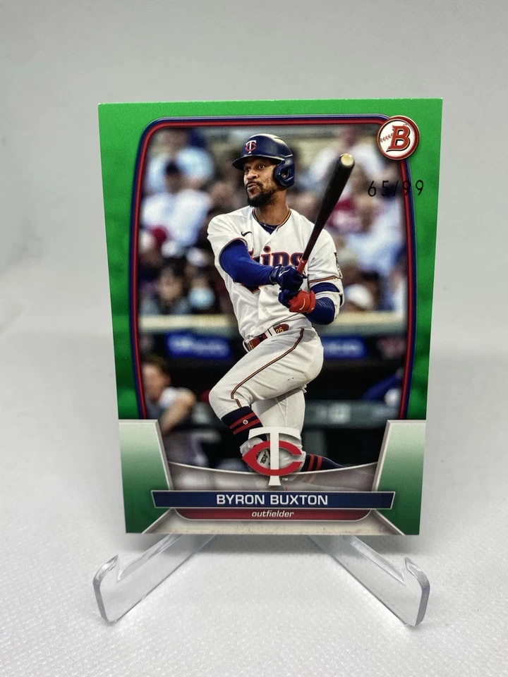 2023 BOWMAN GREEN PAPER NUMBERED /99 BYRON BUXTON MINNESOTA TWINS - Image 1 of 2