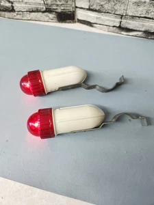 2 Stück Oldtimer Fahrrad Torpedolicht rote Lampe Delta Elect. Co. Works - Bild 1 von 9