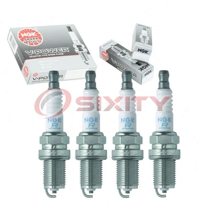 4 pcs NGK V-Power Spark Plugs for 1991-1992 Isuzu Impulse 1.6L L4 - Engine ev - Image 1 of 4