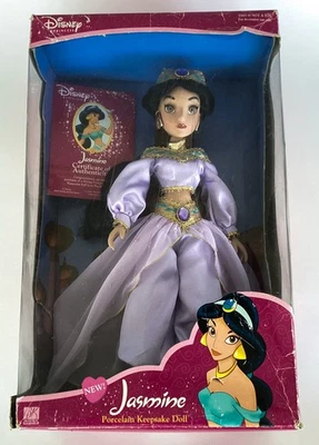 Muñeca de porcelana 2003 Brass Key Disney Aladdin Jasmine Keepsake 16" nueva en caja *Leer descripción Foto 1 de 4