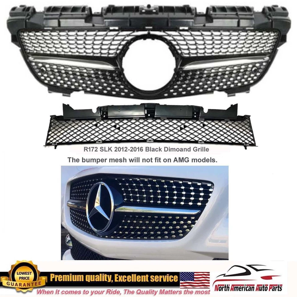 Rejilla SLK R172 Black Diamond 2012 2013 2014 2015 2016 SLK200 SLK300 + inferior Foto 1 de 4