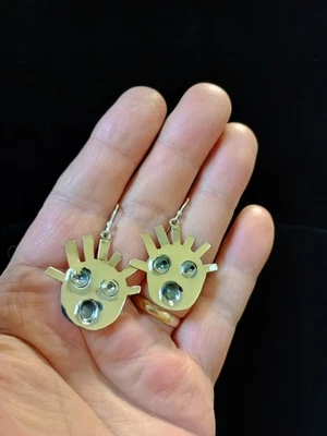 Taxco - Cara Sorprendida - Pelo Espiga - Pendientes - Plata de Ley 925 7+g NUEVO  Foto 1 de 4