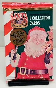 Santa Around The World One Unopened Pack Trading Cards Christmas - Picture 1 of 2