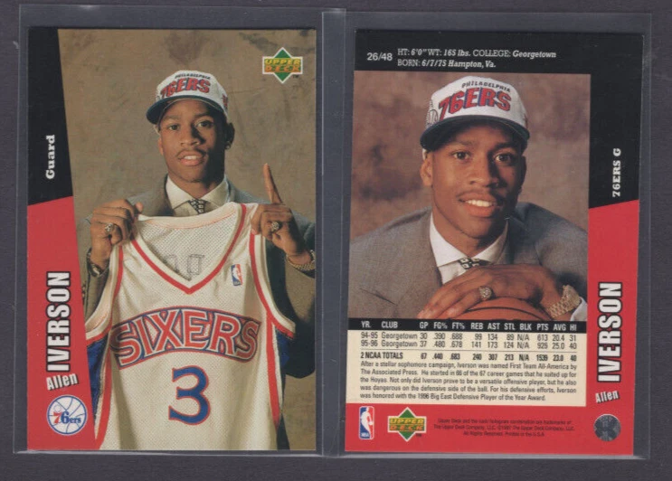 1996 COLLECTOR'S CHOICE FOLZ MINI #26 ALLEN IVERSON ROOKIE MINT CONDITION RARE - Image 1 of 1