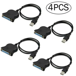 4Pcs New USB to IEEE 1284 DB25 25-Pin Parallel Printer Female Adapter Cable Cord - Picture 1 of 10