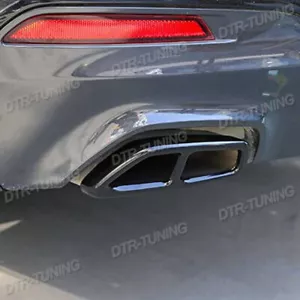 M Black Sport Quad Exhaust Muffler Tips Trim Fit BMW 5 Series 530i 540i G30 G31 - Picture 1 of 8