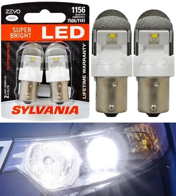 Sylvania ZEVO LED Light 1156 White 6000K Two Bulbs Rear Turn Signal Replacement - Image 1 of 4