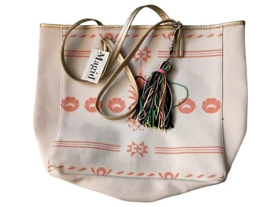 Large Magid Beach Bag Tote Peach Pineapple Theme with Tassel NWT - Image 1 of 4