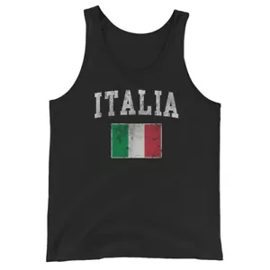 Italia Flag Italian Italy Italiano Unisex Tank Top - Picture 1 of 7