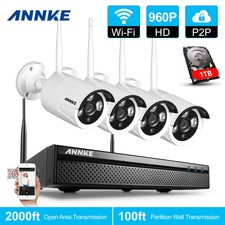 Annke 1Tb Hdd 960P Wireless Security System 4Ch Dvr Nvr Home Outdoor Camera Hdmi