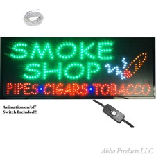 40x16" Bright Smoke Shop Pipes Cigars Tobacco Led Business Sign Light Open neon