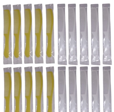 (Lote de 500) Peines desechables blancos y amarillos para regalos viaje en hotel Foto 1 de 3