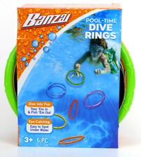  Banzai Pool Time Dive Rings 6 Piece Assort. Colors Pool & Bath Time