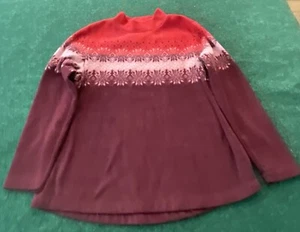 Croft & Barrow Large Red/Purple Micro fleece Mockneck Sweatshirt Women Large - Picture 1 of 4