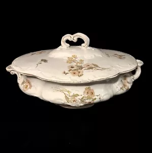 Antico servizio piatti ovale semi porcellana Ridgways Royal con coperchio Inghilterra - Foto 1 di 10