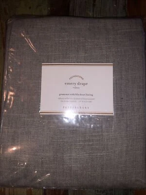NUEVO Panel Cortina Pottery Barn Esmery Lino/Algodón Blackout Gris Ojal 50 x 84" Foto 1 de 3