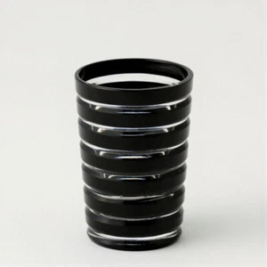 Edo Kiriko Japan's First Black KUROCO Ring Shot Glass Craftsman Hand Made - Picture 1 of 3
