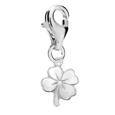 FASHIONS FOREVER® 925 Sterling Silver Lucky Clover Clip-On OR Dangle-Bead Charm