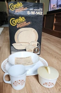 Vintage Corelle Summer Impressions Completer Set 5-W-142 Platter Sugar Creamer - Picture 1 of 7