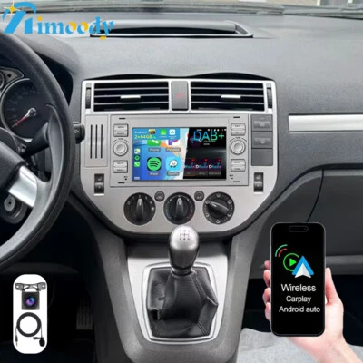 DAB+ Autoradio Für Ford Focus C-Max DM2 Kuga Carplay Android 15 GPS Navi 2+64GB - Bild 1 von 4