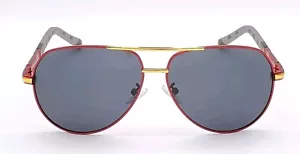 Barcur BC8768 Red Aviator Polarized 65x14 135 Mens Sunglasses - Picture 1 of 6