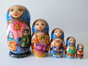 Nesting Doll "Winter" Set of 5 (Russian Collection Sacramento) Sale! - Picture 1 of 8
