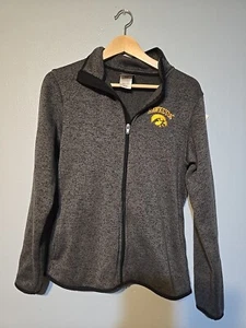 KA For Her Iowa Hawkeye Fleece Jacket Women's Size Medium Full Zip Spell Out - Picture 1 of 10