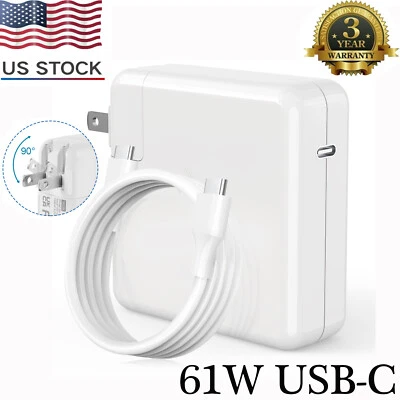 New 61W USB-C Power Charger For MacBook Pro 14 13 12'' 2016 Mac Book Air 2018 US - Image 1 of 4