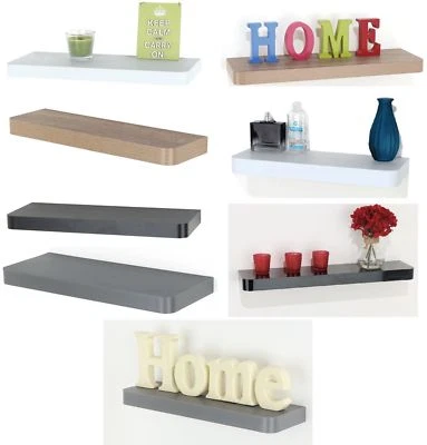 Estantes flotantes de madera de madera Estantería Decoración del hogar Pantalla Unidad de almacenamiento Kit Nuevo  - Imagen 1 de 4