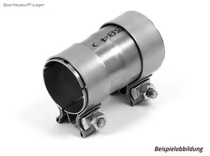 FOX Edelstahl Doppelmuffe Adapter Auspuff Reduzierstück 63,5mm/55mm + 2 Schellen - Bild 1 von 1