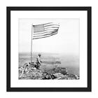 War WWII USA Soldier Suribachi Iwo Jima 1945 Photo Square Framed Wall Art 9X9 In