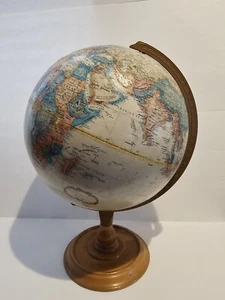 Vintage Replogle World Classic Series 12 Inch Globe Russia Wood Base Made In USA - Picture 1 of 21