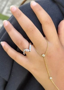 Marquise Diamond Engagement Ring Tension Set IGI Certified 14K White Gold 0.50ct - Picture 1 of 9