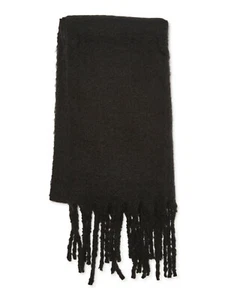 Bufanda manta con flecos negra lisa Time and Tru para damas y mujeres 21 X 73 - Imagen 1 de 3
