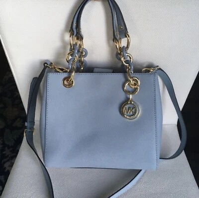 Bolso de hombro MICHAEL KORS CYNTHIA de cuero azul pálido Foto 1 de 4