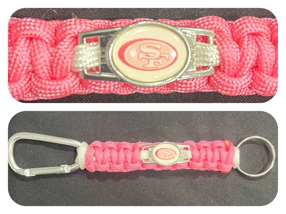 Llavero Paracord/Supervivencia Rosa Inspirado en los 49ers de San Francisco Foto 1 de 1