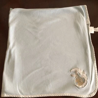 Vtg Carter’s Baby Blanket Blue Boy Bunny Puppy Moon If they could just stay - Image 1 of 4